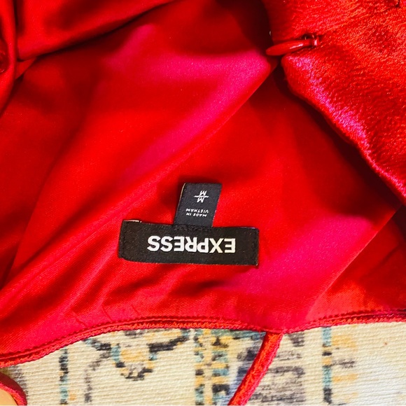 EXPRESS Red Satin Asymmetrical One Shoulder Midi Dress - Picture 5 of 5